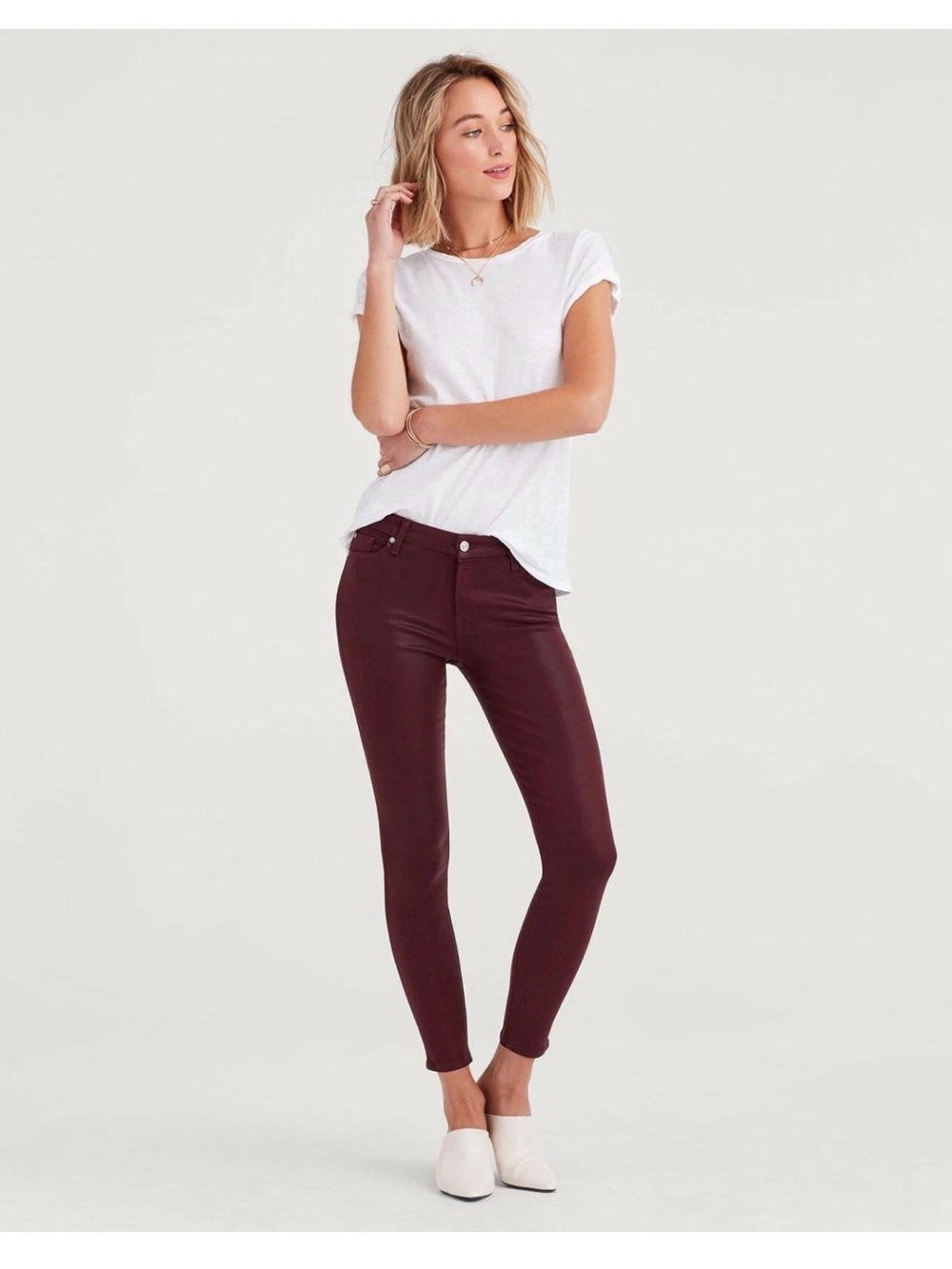 7 For All Mankind Skinny Jeans in Wine